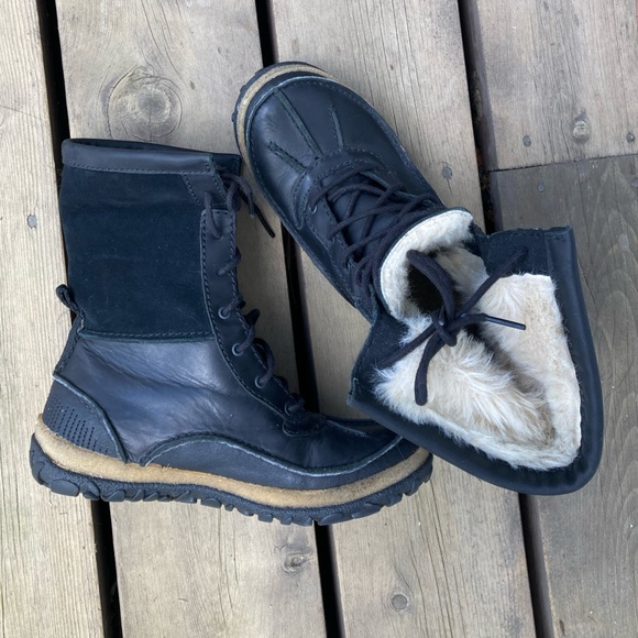 Boots MERRELL MID POLAR Waterproof Leather SELECT DRY Black Fur Lined Size 6 - Picture 5 of 15